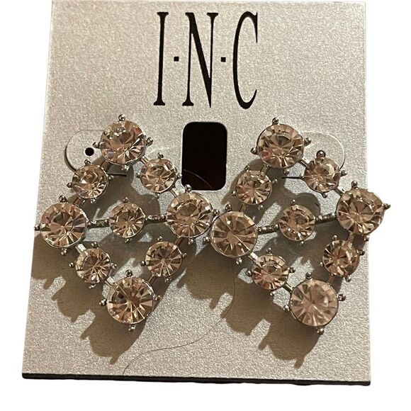 NWT INC International Concepts diamond shaped rhinestone post earring - Picture 1 of 4